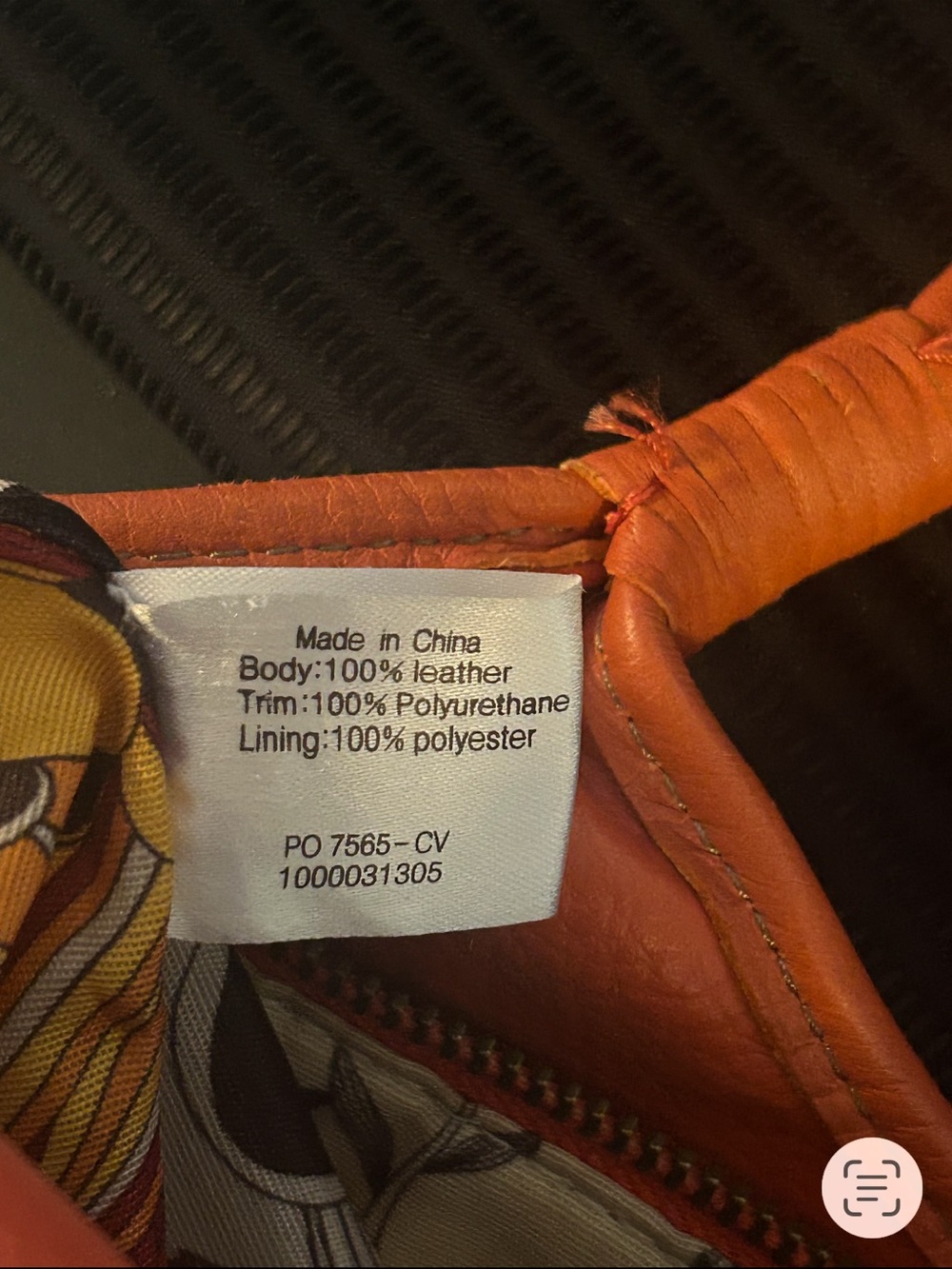 The Sak Orange Pebbled Leather Tote Shoulder Bag - Picture 7 of 8